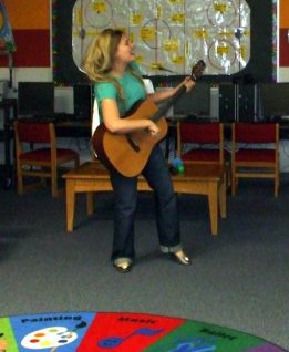 Mrs. Stewart as Hannah Montana at 5th Grade Science Saturday